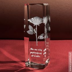 Róża 3D z osobistą dedykacją