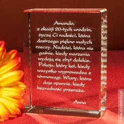 Kryształ z Twoją dedykacją