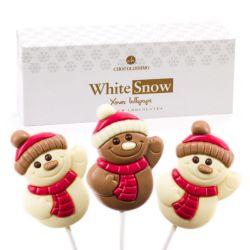 Czekoladowe lizaki bałwanki