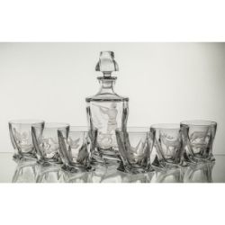 Karafka kryształowa i 6 szklanek