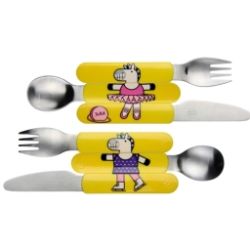 Komplet sztućców Tiny żółty