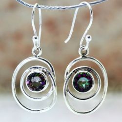 Srebrne kolczyki Mistyczny Topaz