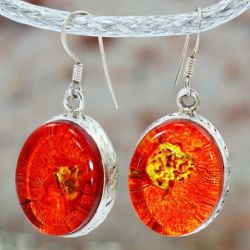 Srebrne kolczyki Szkło Wielobarwne