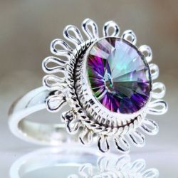 Srebrny pierścionek Mistyczny Topaz