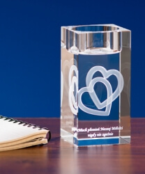 Kryształowy Świecznik Splecione serca