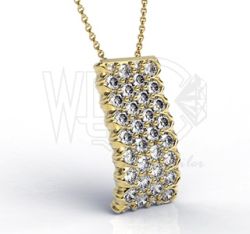 Wisiorek z żółtego złota z cyrkoniami