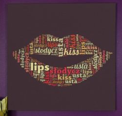 Chmura Słów Usta - obraz na płótnie