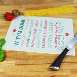 Szklana deska do krojenia z nadrukiem