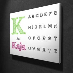 Imię dziecka na płótnie